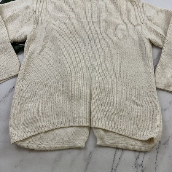 Inka Line Womens Cardigan Sweater Size S Cream Alpaca Wool Knit Open Front - Picture 12 of 12